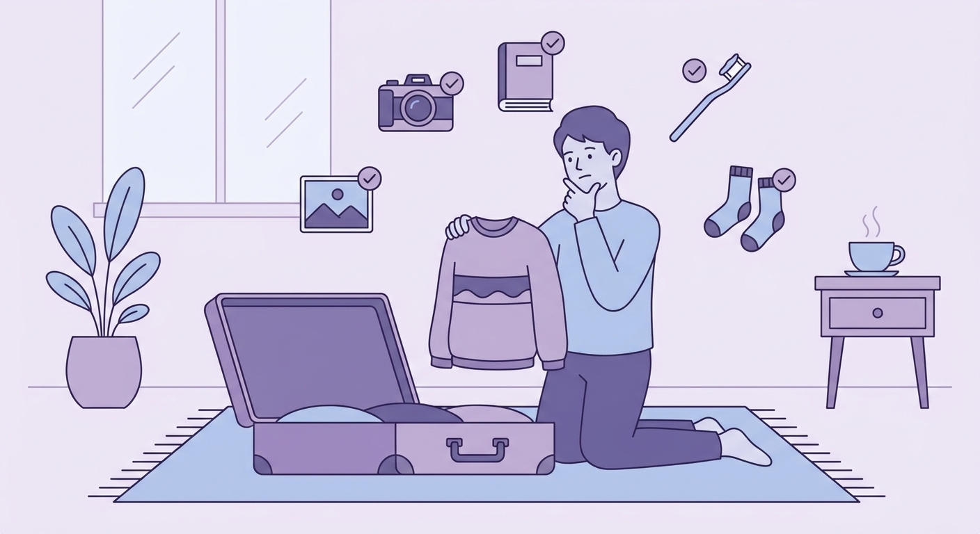 HSPが退職前に準備する様子のイラスト