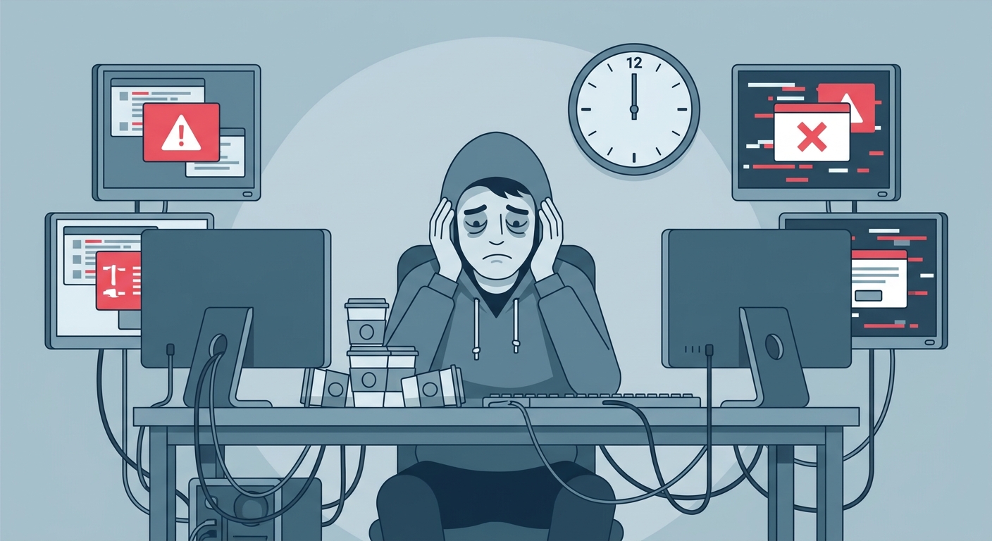 IT業界を辞めたくなる5つの理由のイラスト