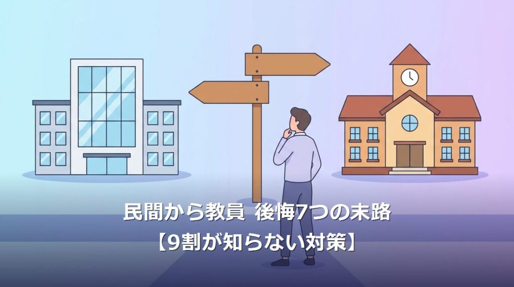 民間から教員 後悔 転職のイメージイラスト