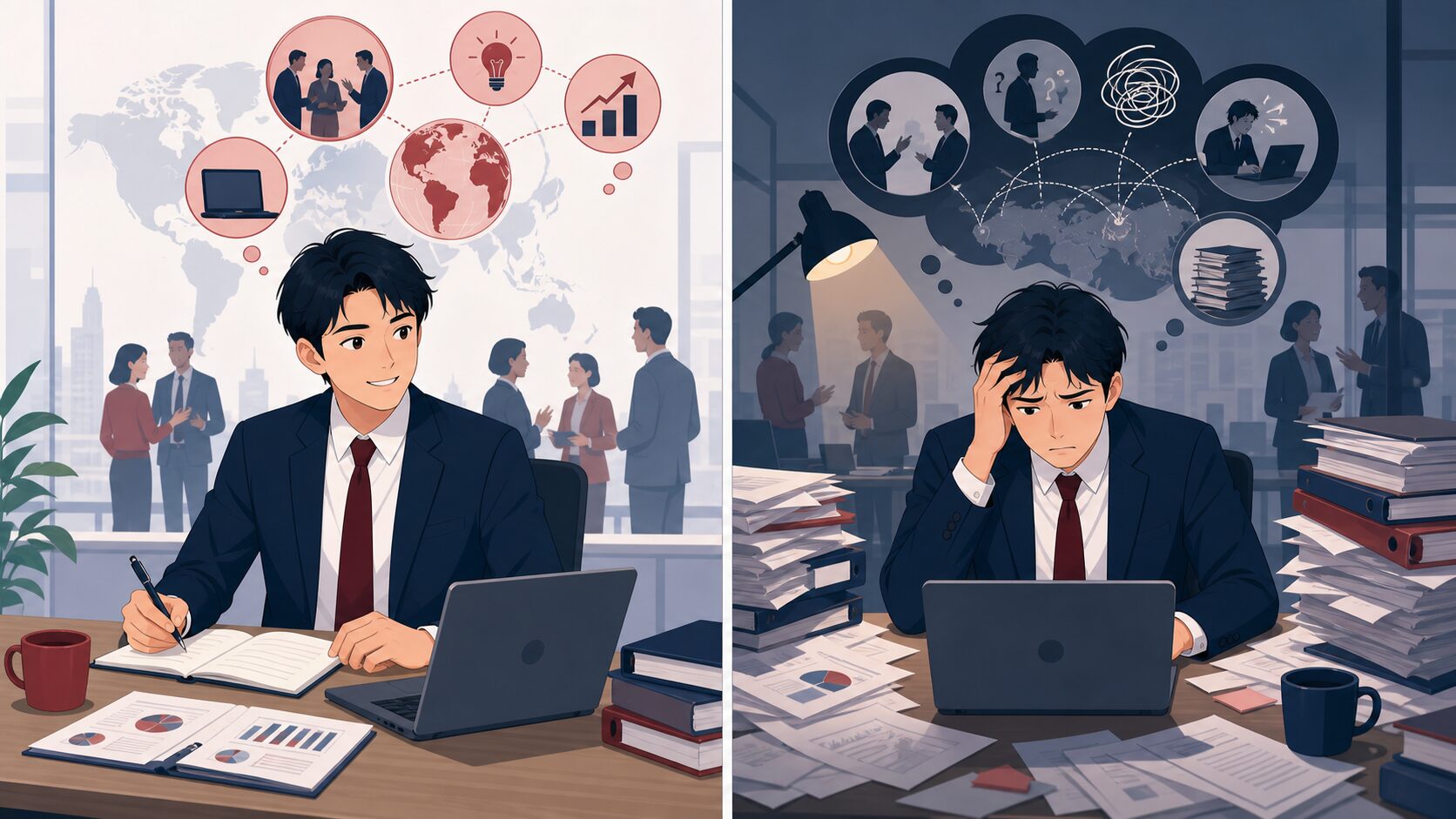 外資系に向いている人と向いていない人の比較図解