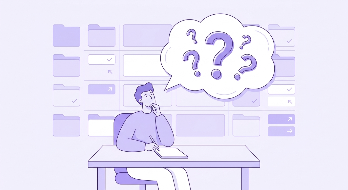 先の見えない仕事に関するよくある質問FAQを示すイラスト