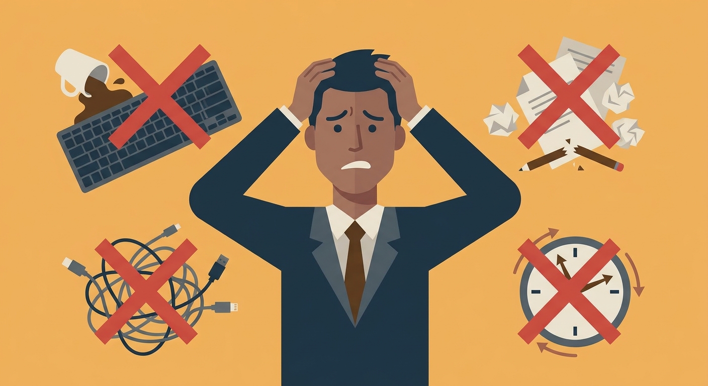 仕事の覚えが悪いを加速するNG習慣のイメージ