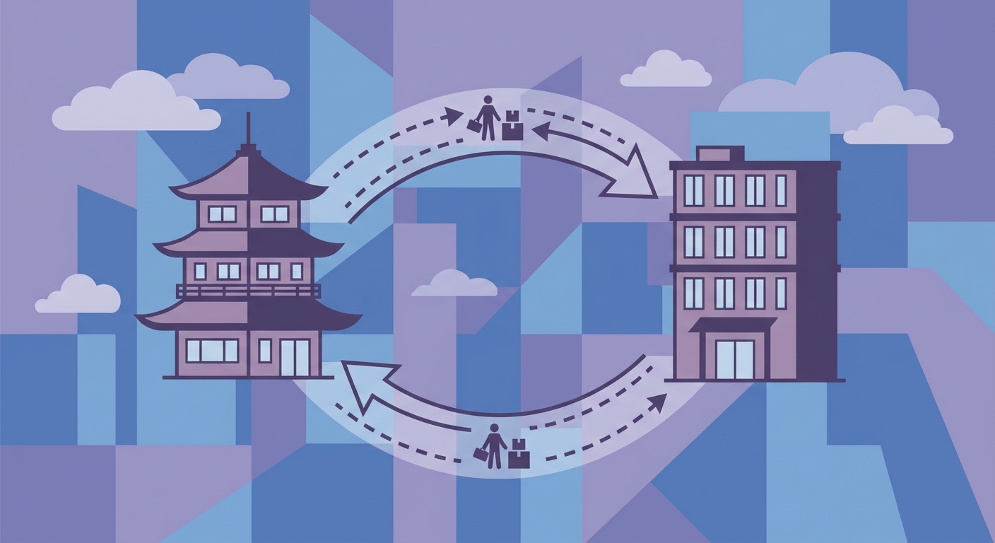 社内転職制度の仕組みを解説するイラスト