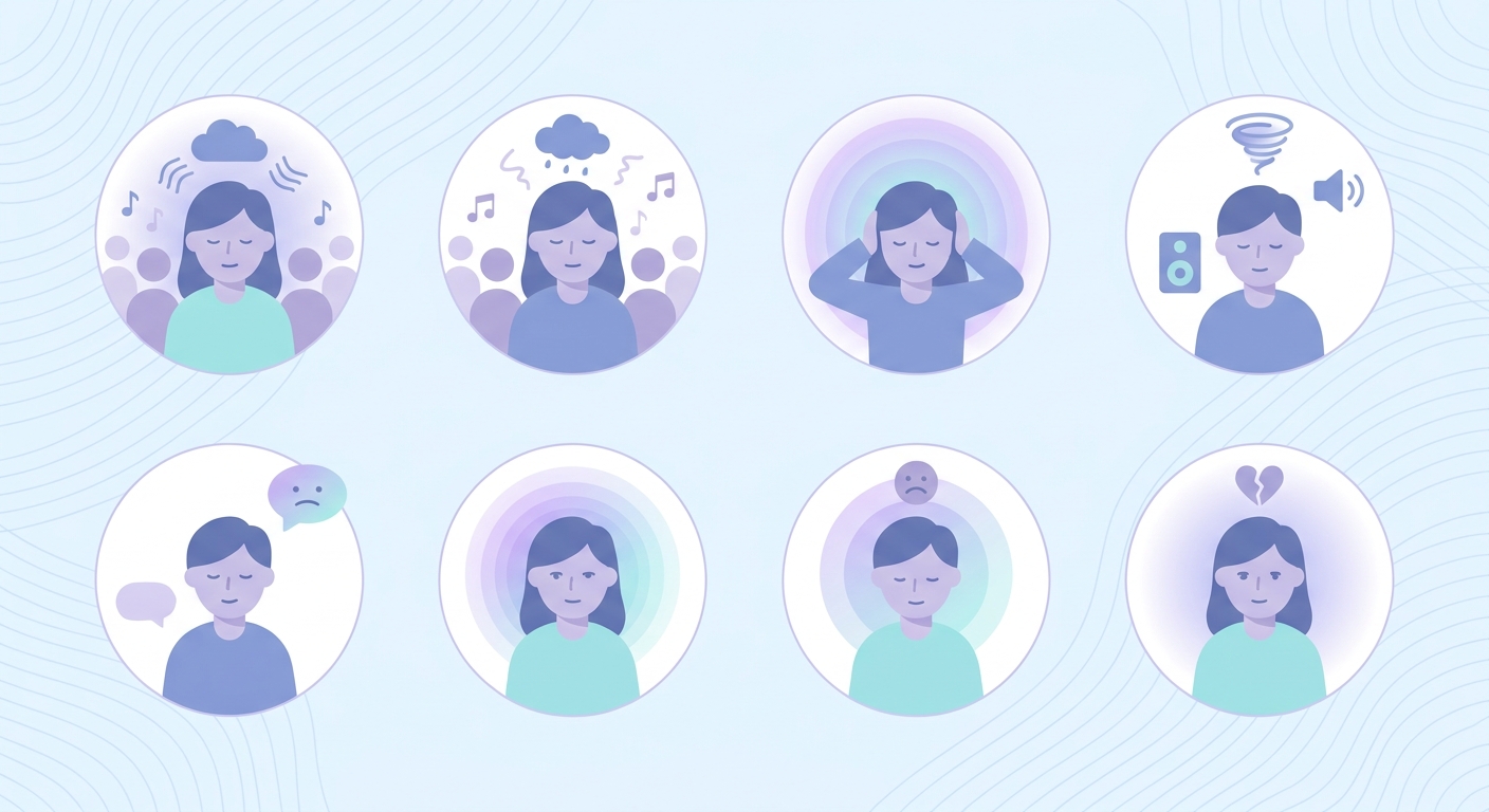 HSPが1人になりたくなる7つの理由を示すイラスト