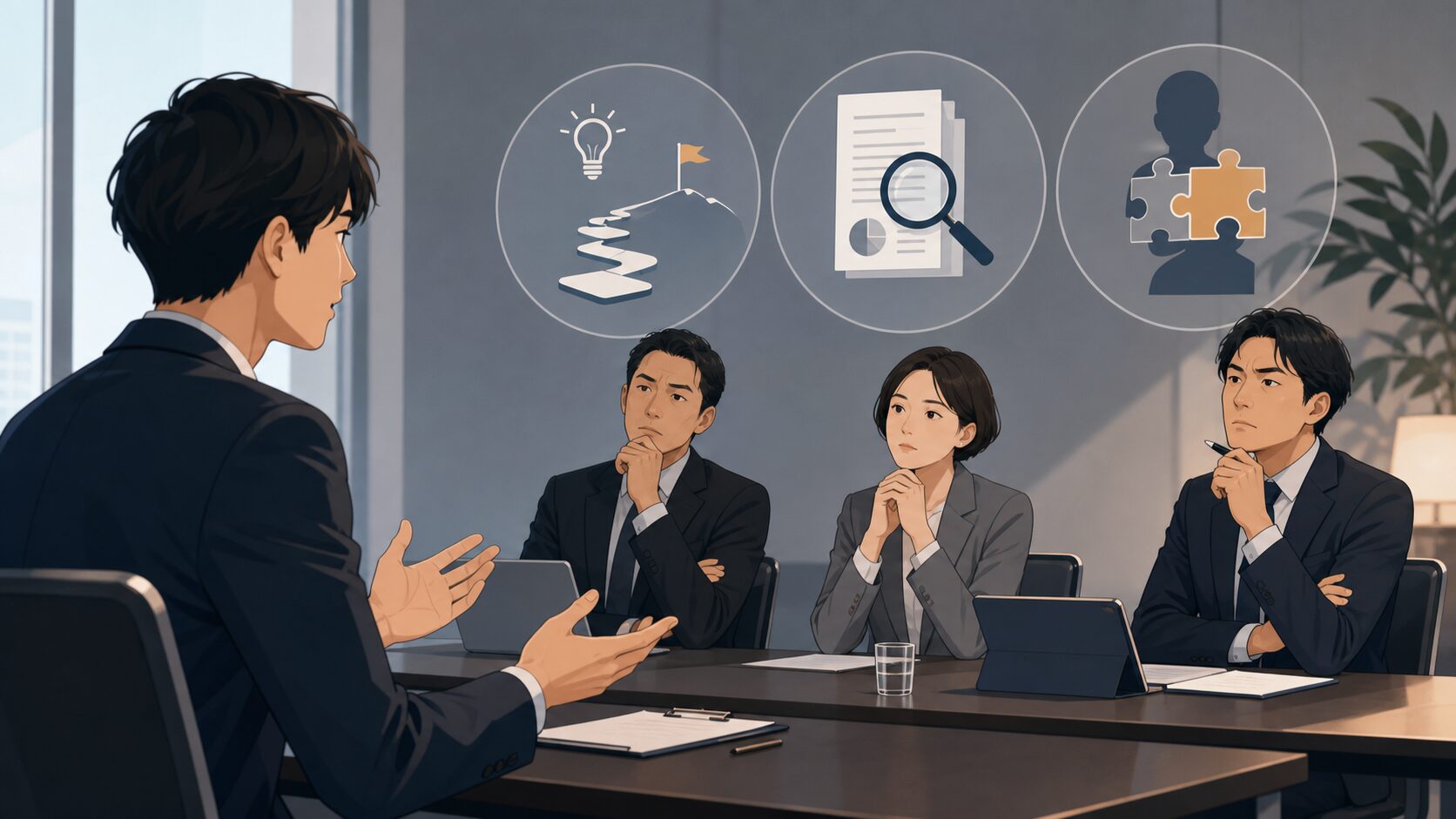 面接で落ち続ける人の改善軸の図解