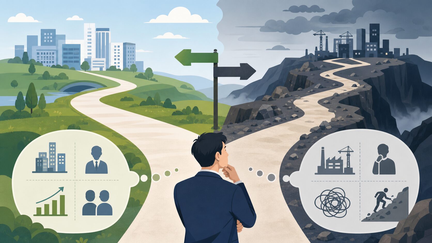 異業種と異職種を同時に変えるリスクの図解