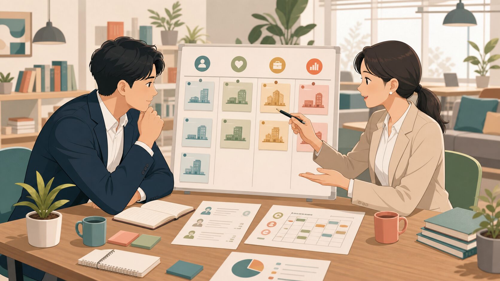 転職エージェントが応募社数の最適化を手伝うイメージ