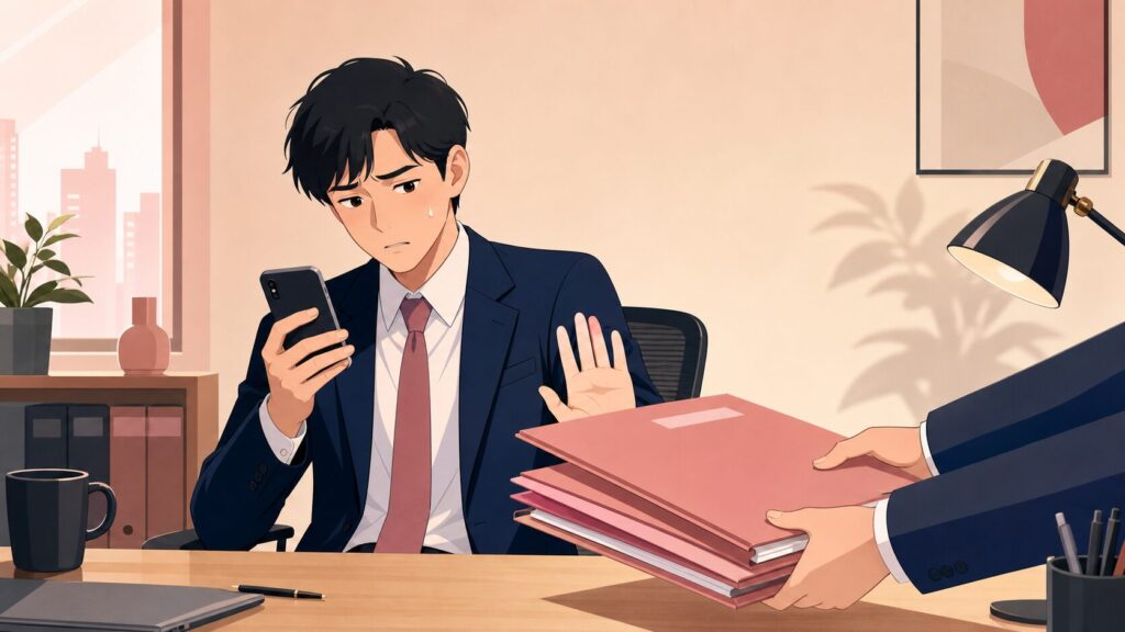 転職エージェントに応募を急かされて迷う人物のイメージ