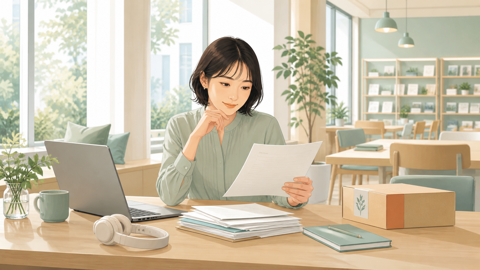 静かなキャリアスペースで自分に合う仕事を考える人のイメージ