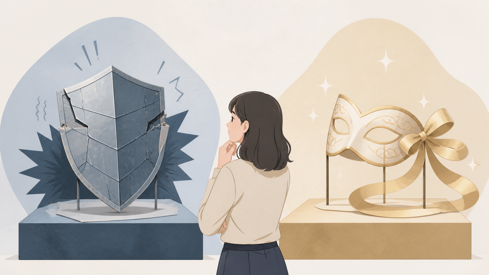 虚勢を張る意味と見栄との違いを示す図解