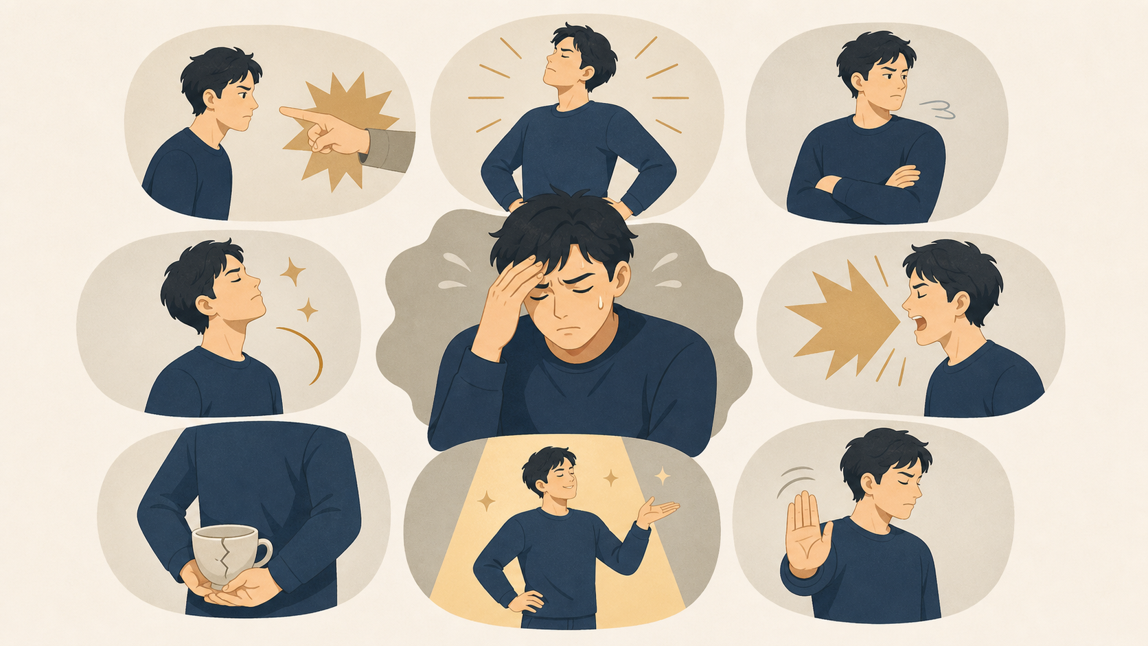 虚勢を張る人によく見られる特徴7つの図解