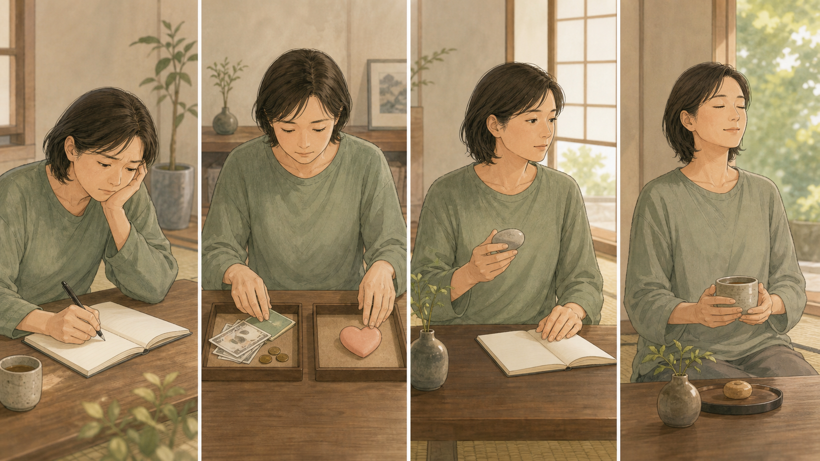 自分のがめつさをやわらげる4ステップの図解