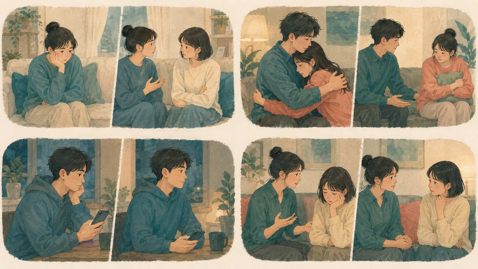 慰める時によく迷う場面